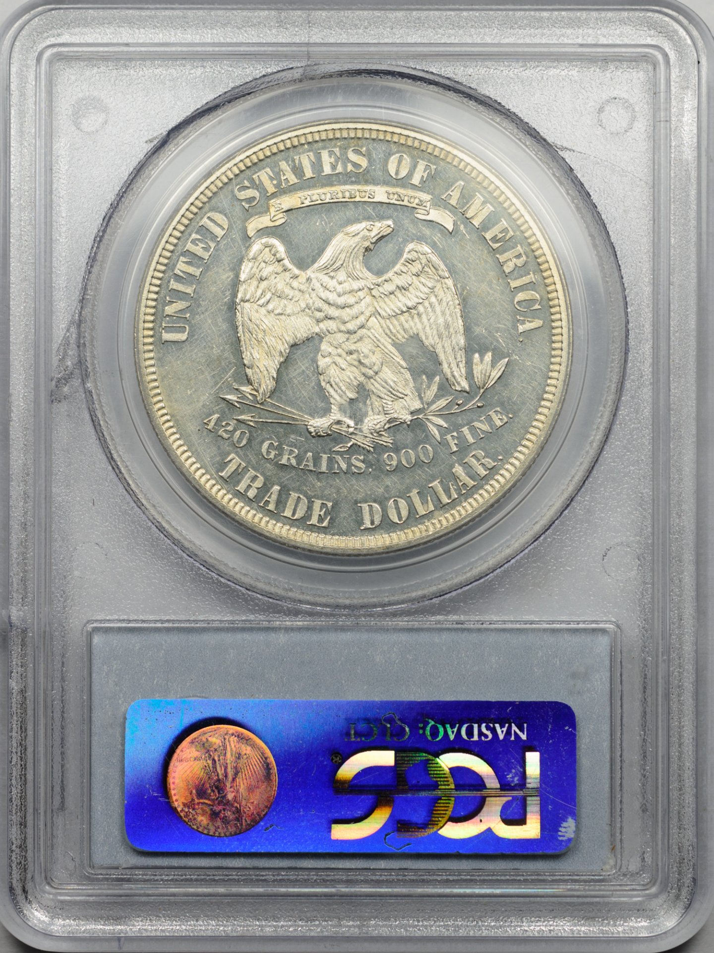 1882 T$1 PF61 PCGS TRADE 25585247 Rev Slab.JPG