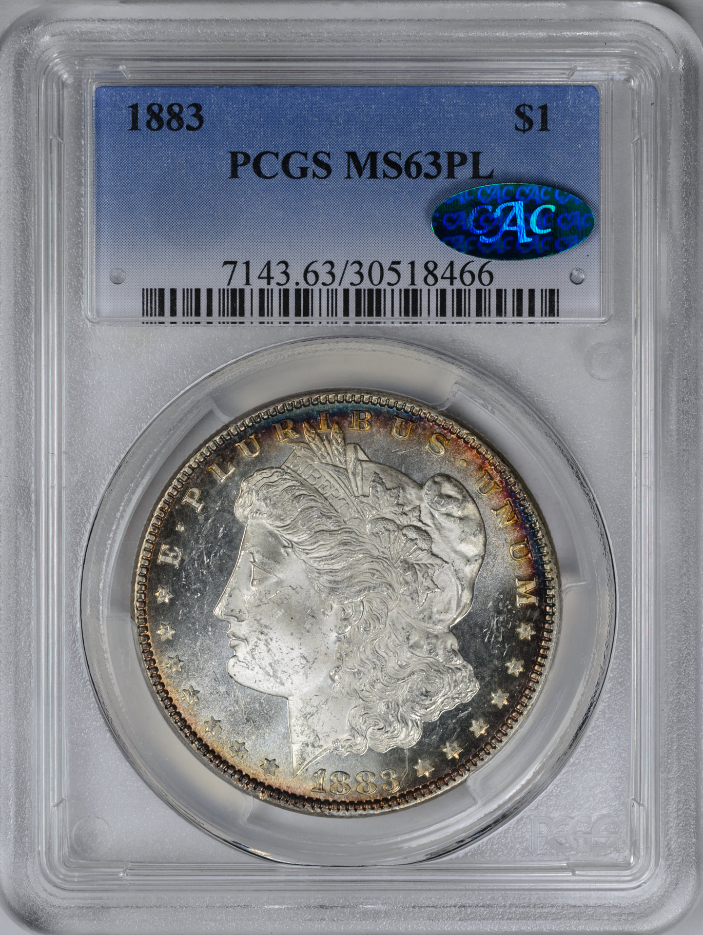 1883 $1 MS63 PL Obv Slab.jpg