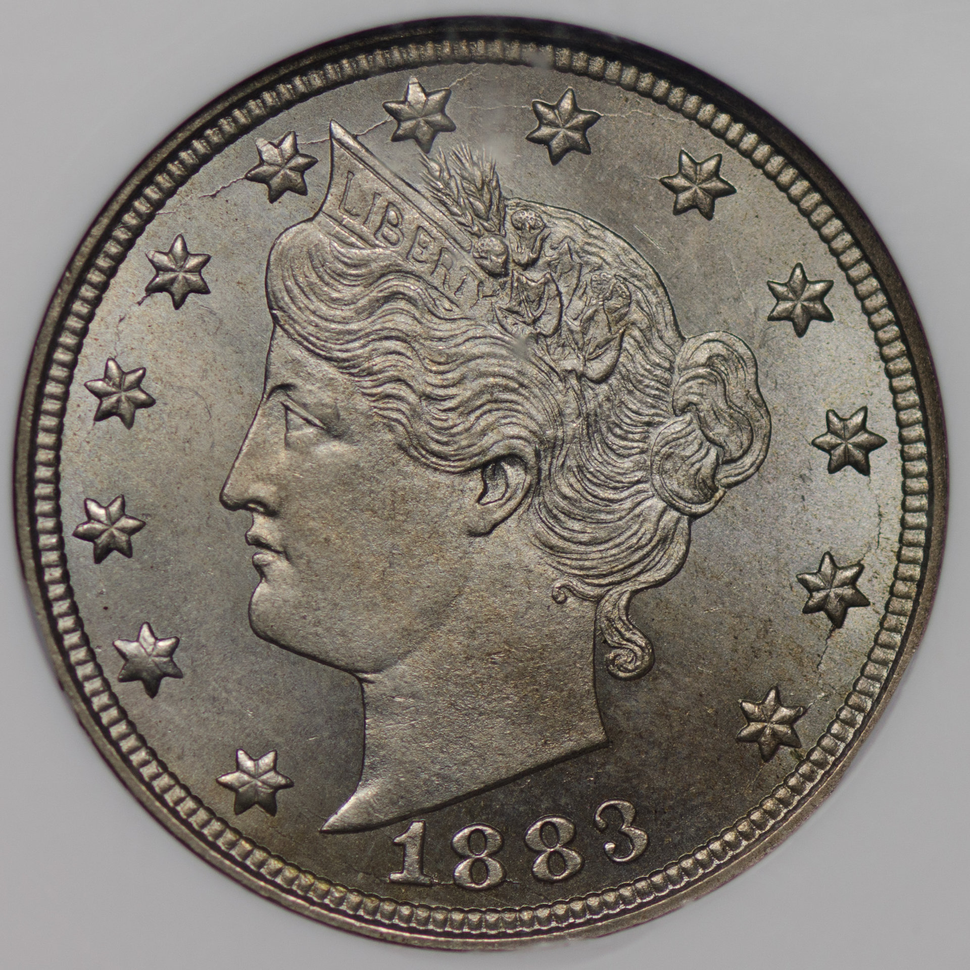 1883 5C FIVE-CENT PIECE - LIBERTY HEAD, NO CENTS NGC MS65 2201807-018 CAC Obv Closeup.jpg