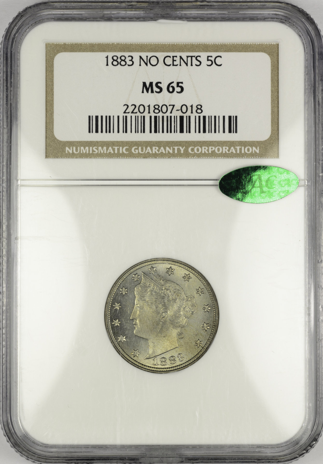 1883 5C MS 65 NGC NO CENTS 2201807-018 CAC Obv Slab.jpg