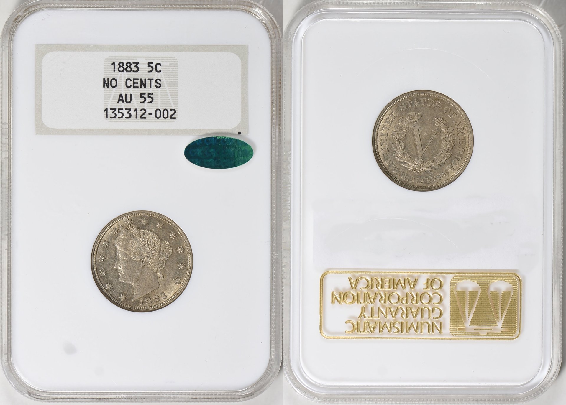 1883 Liberty Nickel No CENTS NGC AU-55 CAC OH 1-horz.jpg