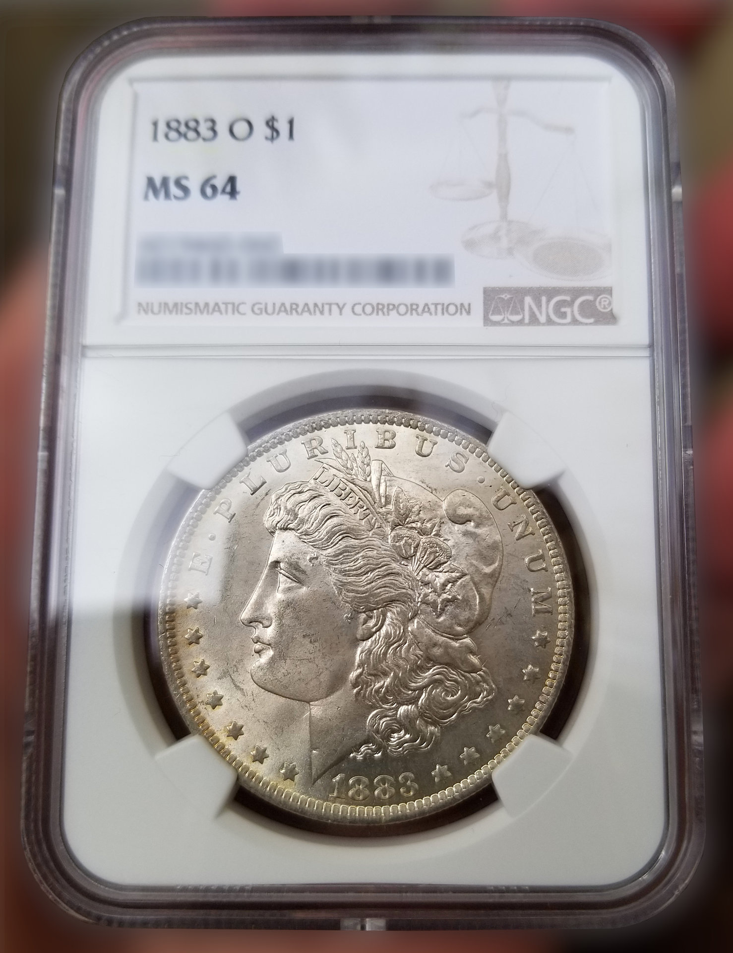 1883 O 1D MS64 Obverse Slab.jpg