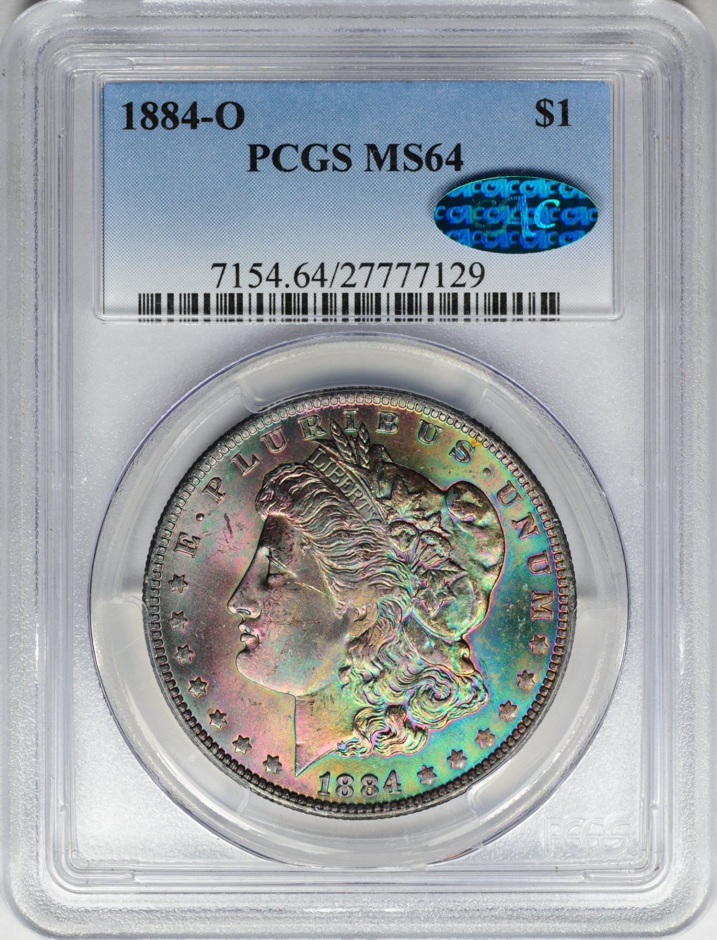 1884 O 1 MS64 PCGS 27777129 CAC Obv Slab.JPG
