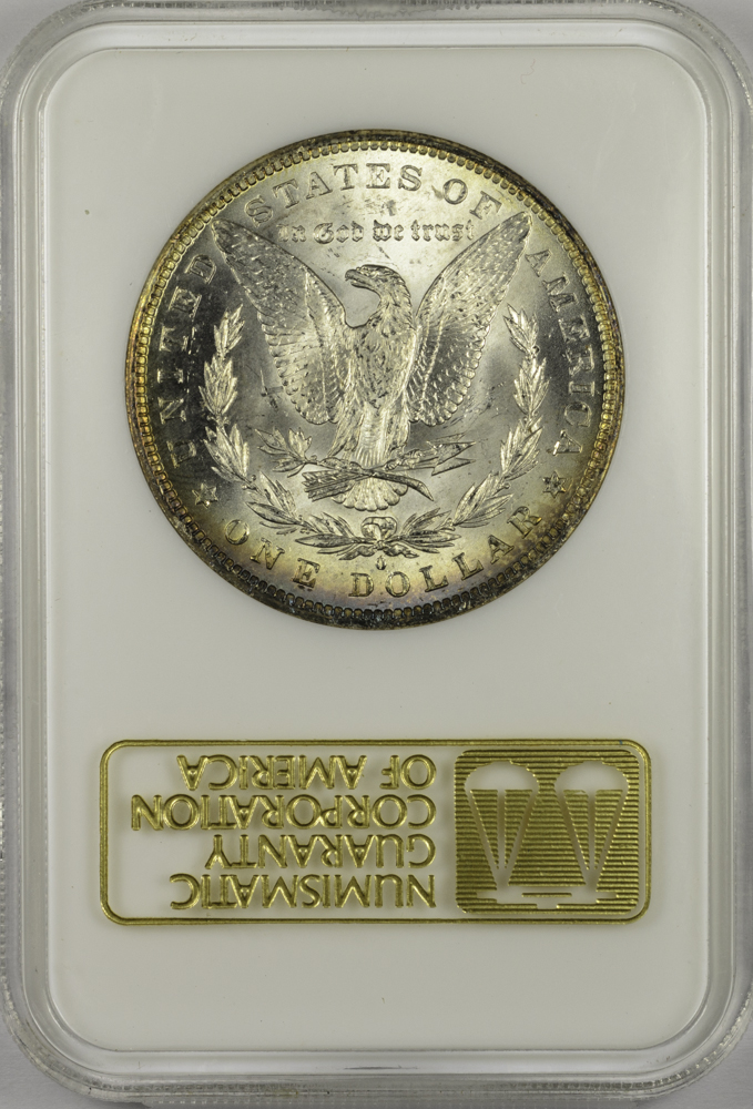 1884 O SILVER DOLLAR - MORGAN LIBERTY HEAD NGC MS 61, CAC gold! $1 Rev Slab.jpg