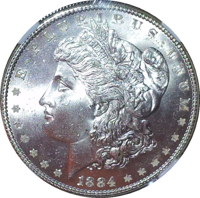 1884 USA Silver Dollar MS64 Obv.JPG