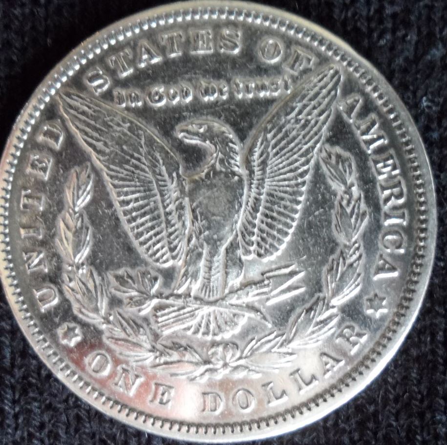 1885 Morgan Silver Dollar Reverse.JPG
