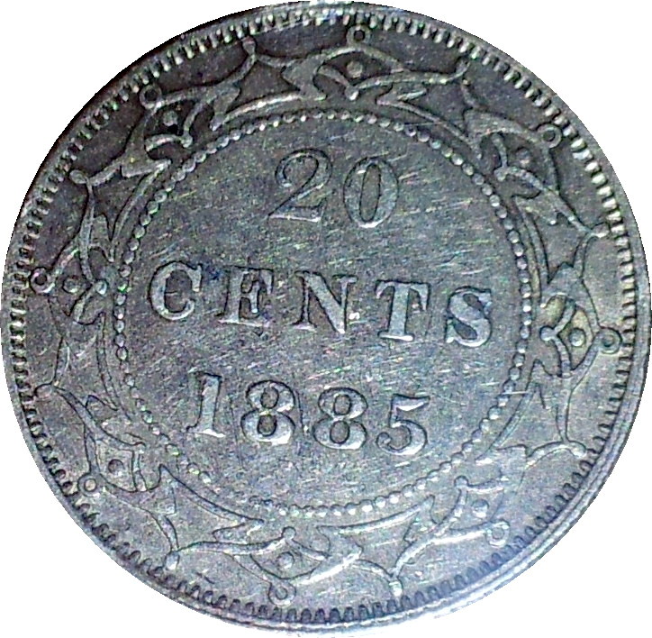 1885 Newfoundland Twenty Cent VF30 Rev.JPG