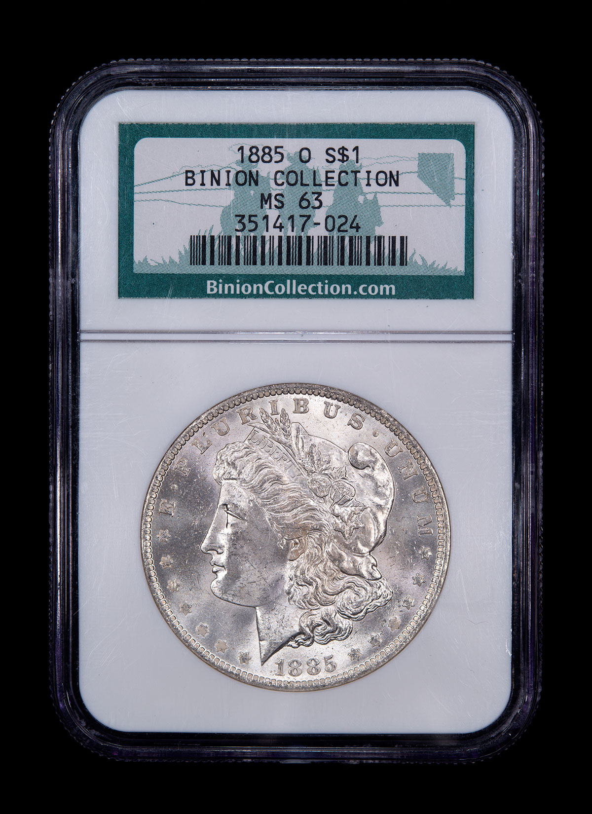 1885-O-Morgan-Dollar-NGC-MS-63-Binion-Collection-Slab-Front.jpg