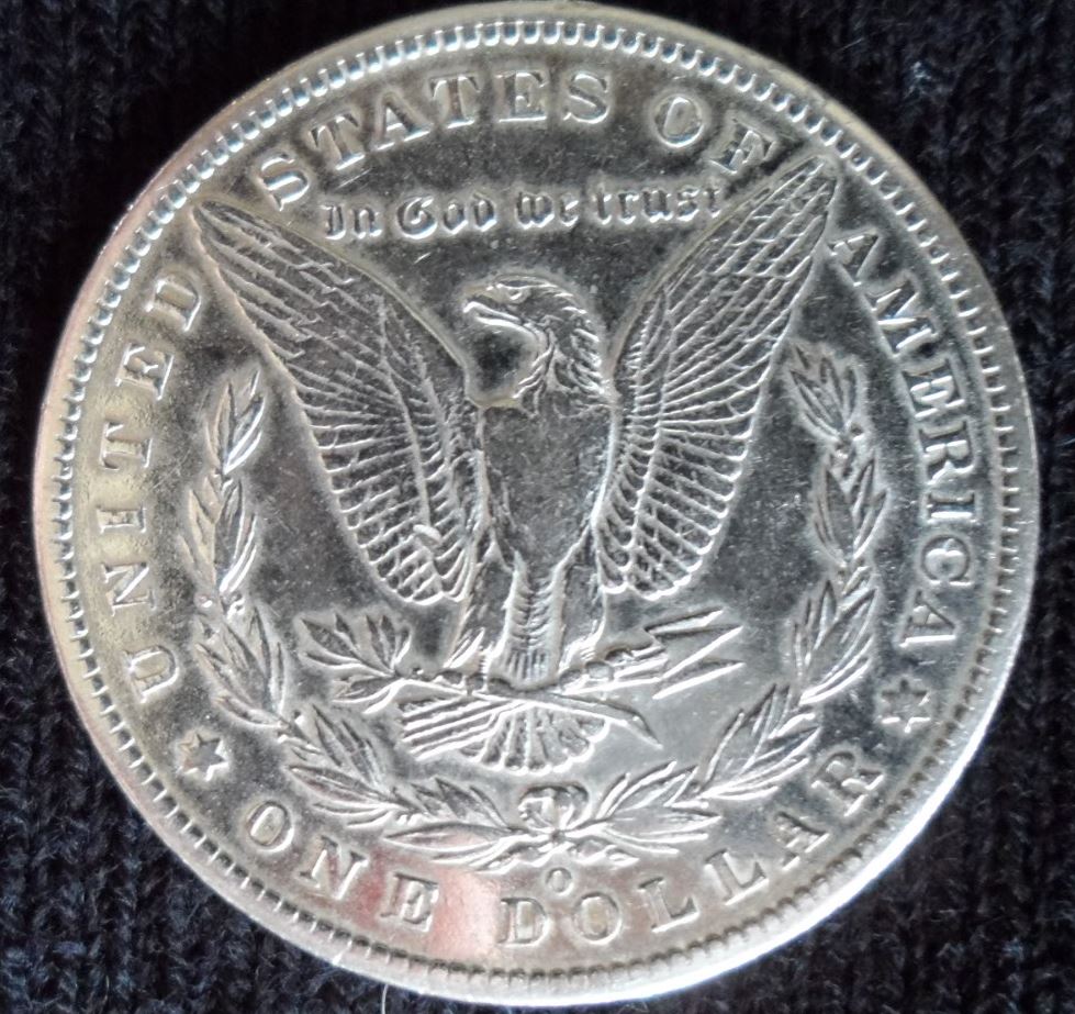 1885 O Morgan Silver Dollar Reverse.JPG