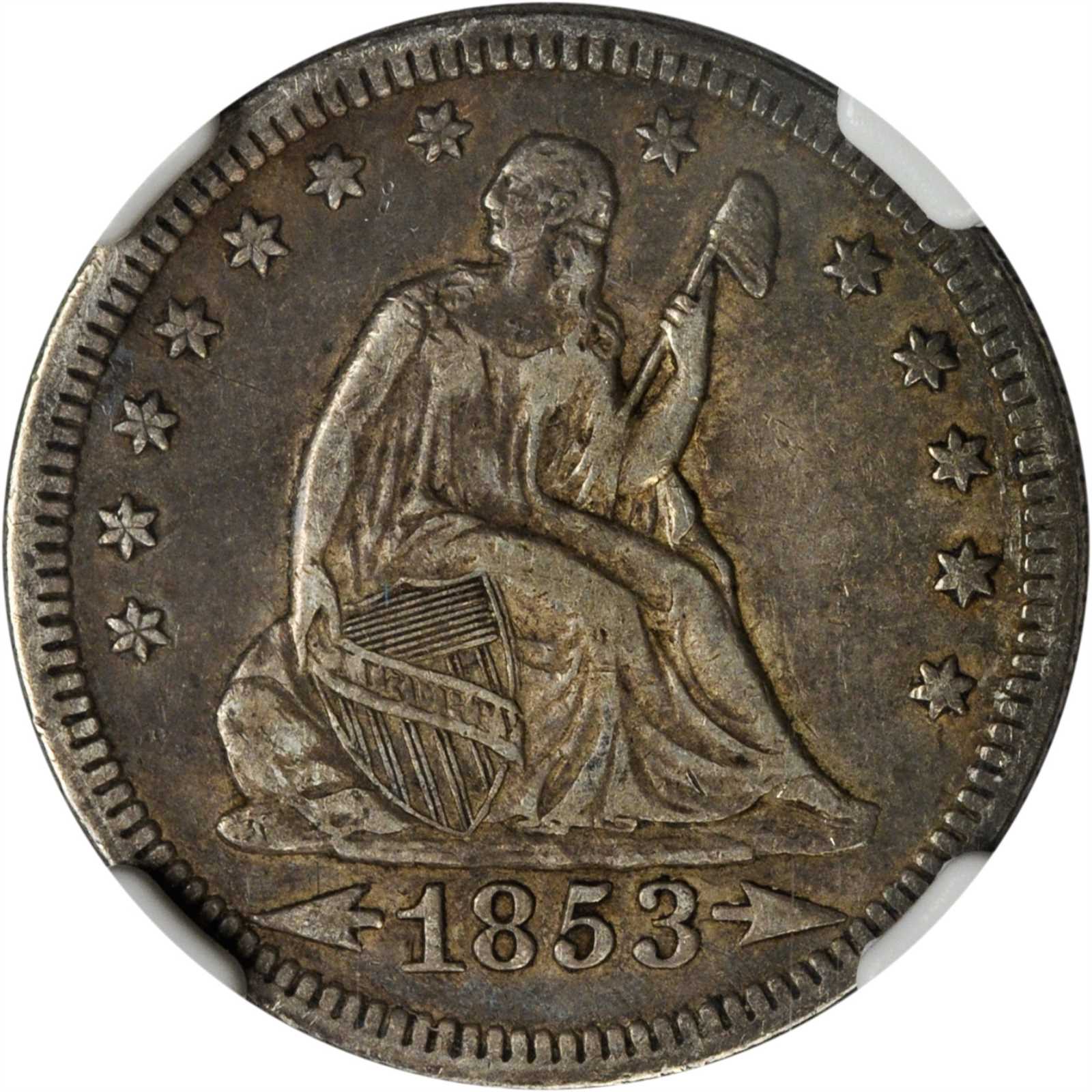 1886 10C DIME - SEATED LIBERTY, LEGEND OBVERSE PCGS MS63 18737712 CAC Obv Closeup.JPG