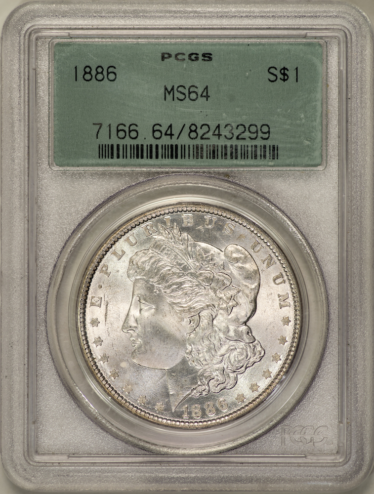 1886 Morgan Dollar PCGS MS64 OGH Slab - Obverse.jpg