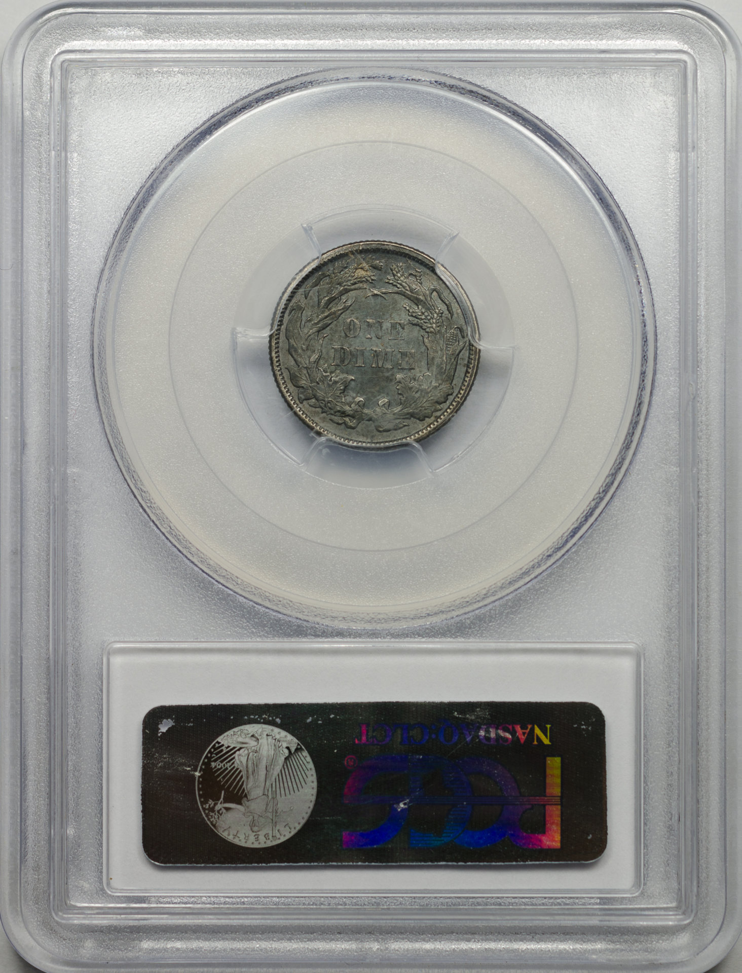 1887 10C MS62 PCGS 27359080 Rev Slab.jpg