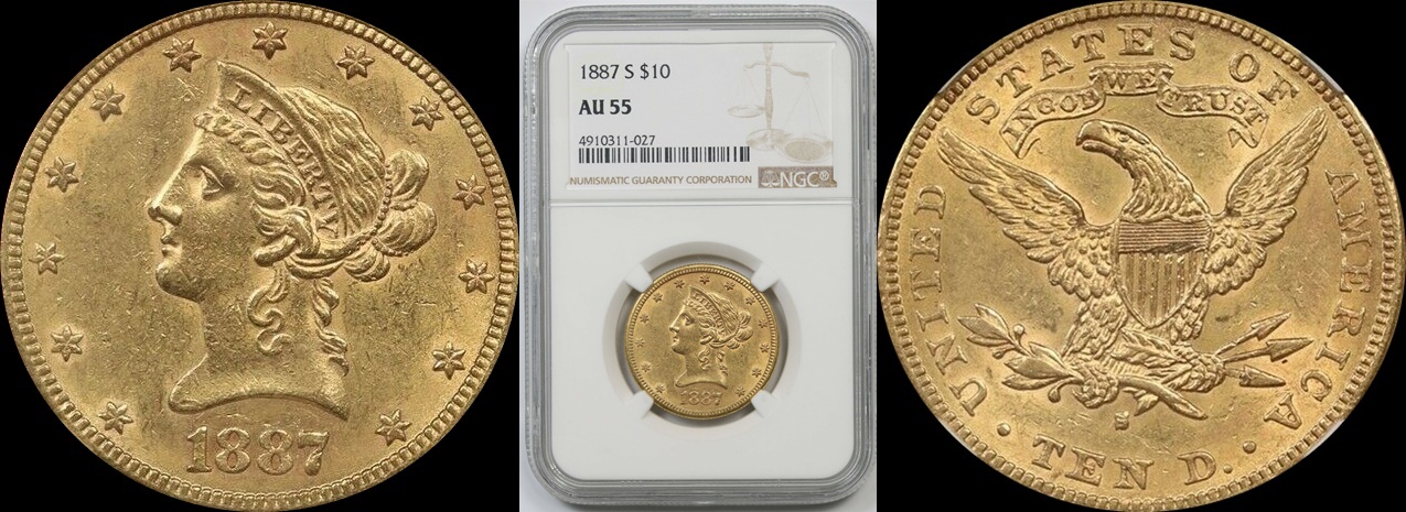 1887-S $10 NGC AU 55 Liberty Head Gold Eagle Ak-horz.jpg