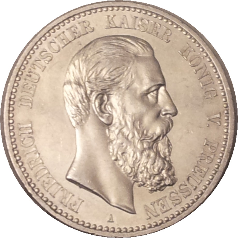 1888 German States Prussia Five Mark Obv.JPG