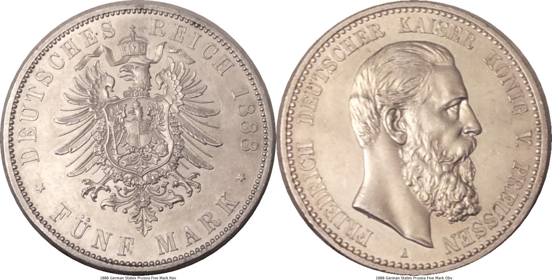 1888 German States Prussia Five Mark -tile.jpg