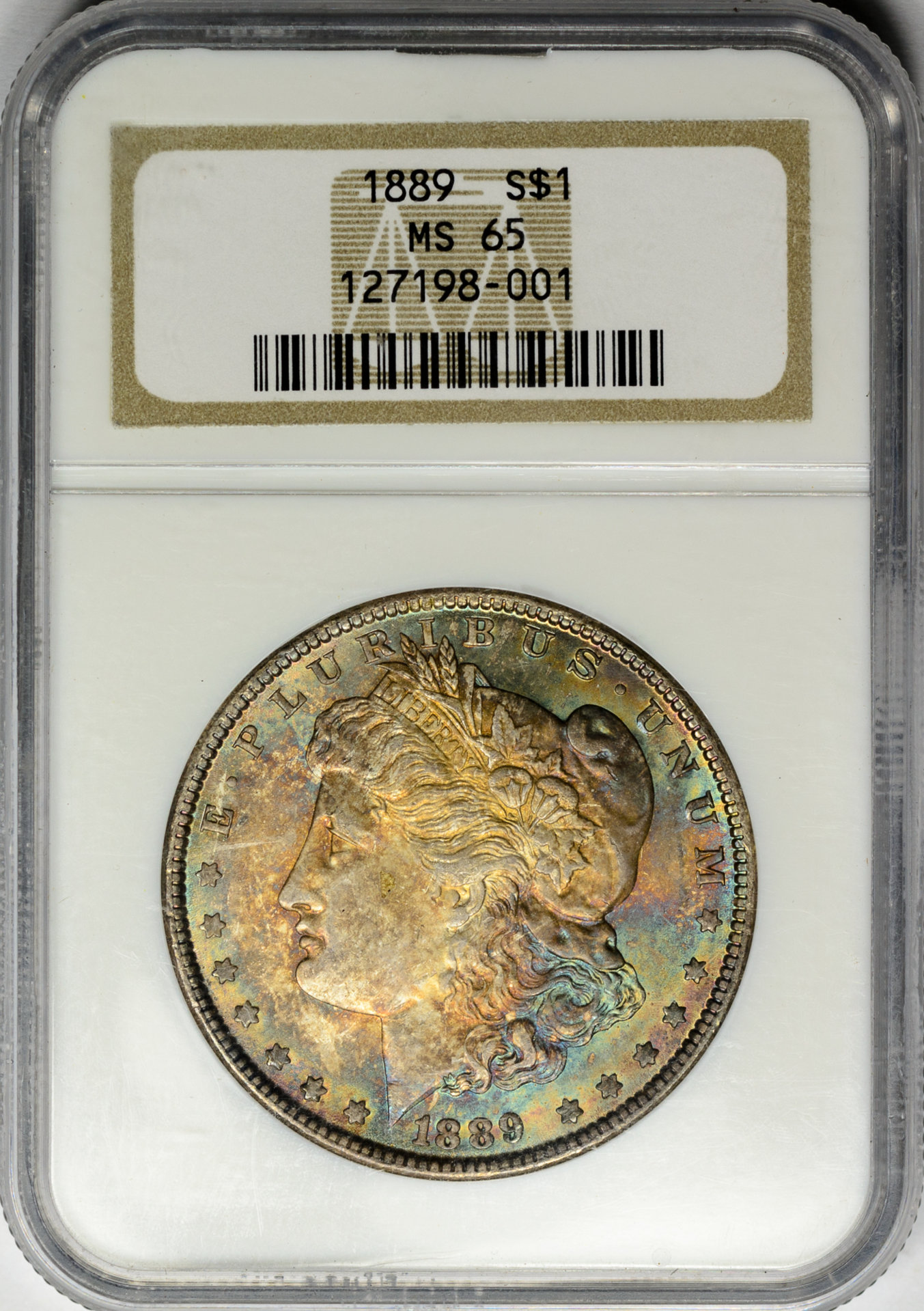 1889 S$1 NGC MS65 127198-001 Obv Slab.jpg
