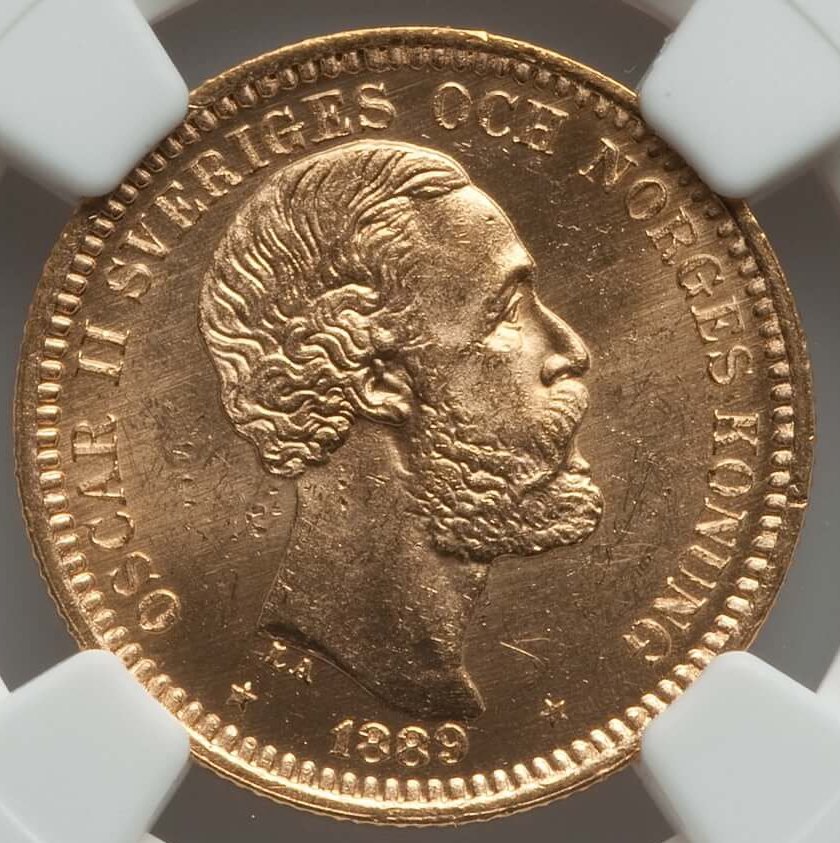 1889 Sweden Oscar II 20 Kr Obv.jpg