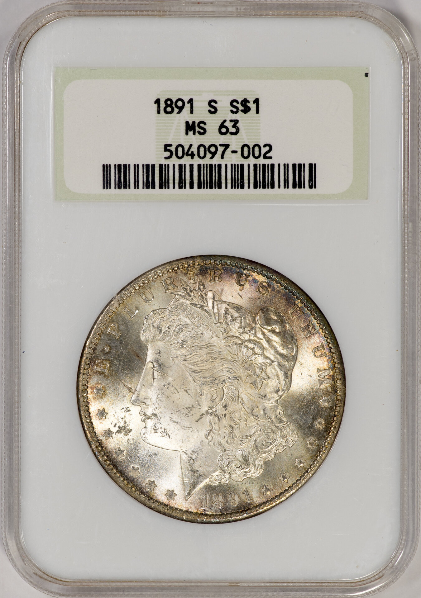 1891 S Morgan Dollar NGC MS63 Slab - Obverse.jpg