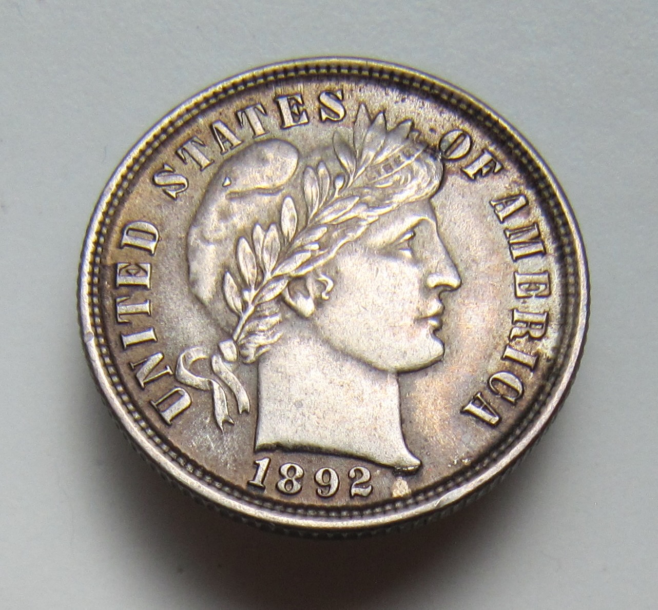 1892 dime - Obverse - Side view - shows true colours - 13 July 2026 - 1.jpeg