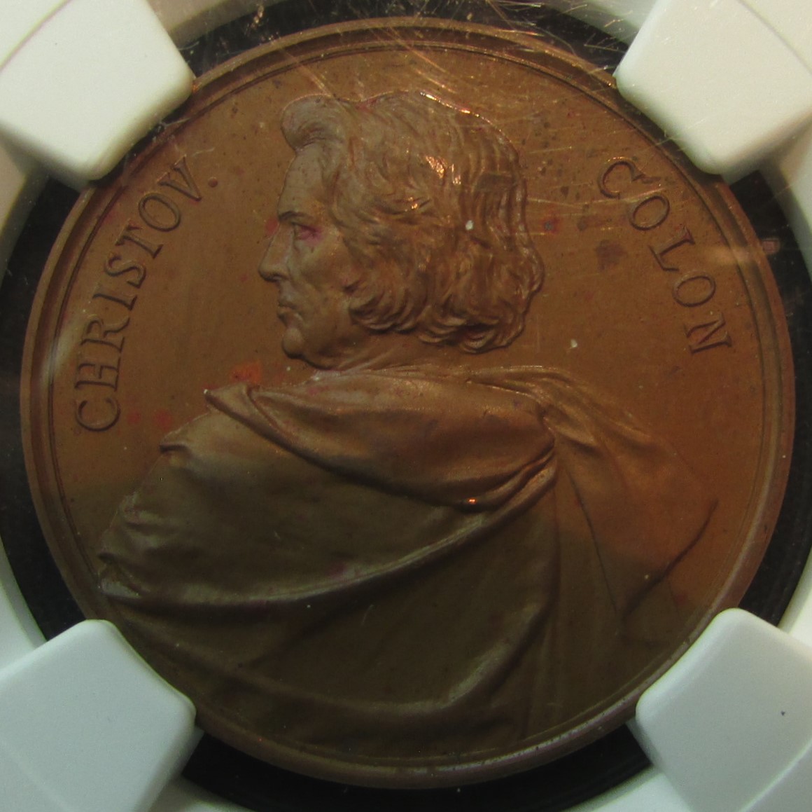 1892 World's Colombian Exposition - Christov Colon Medal (Eglit-224) - obverse.JPG