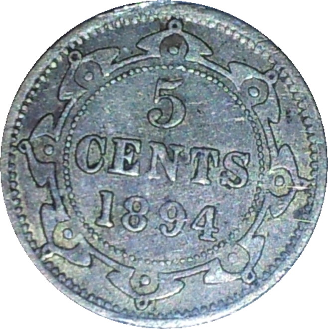 1894 Newfoundland Five Cent Rev.JPG