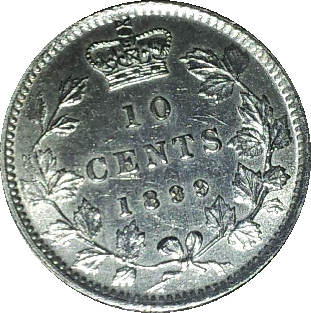 1899 Canada Ten Cents Small 99 Rev.JPG