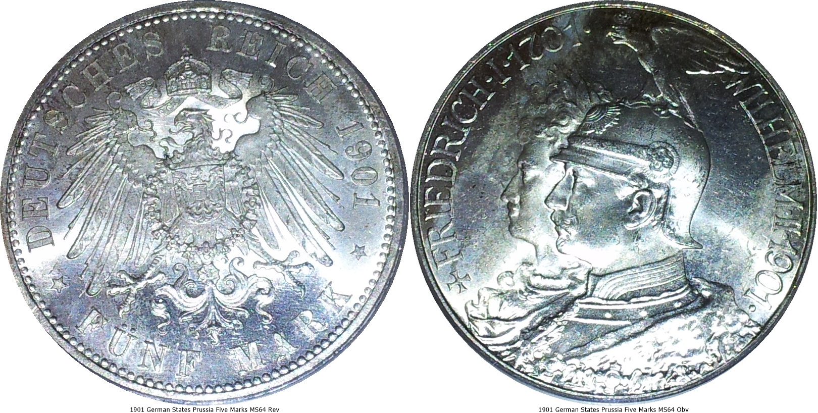 1901 German States Prussia Five Marks MS64-tile.jpg