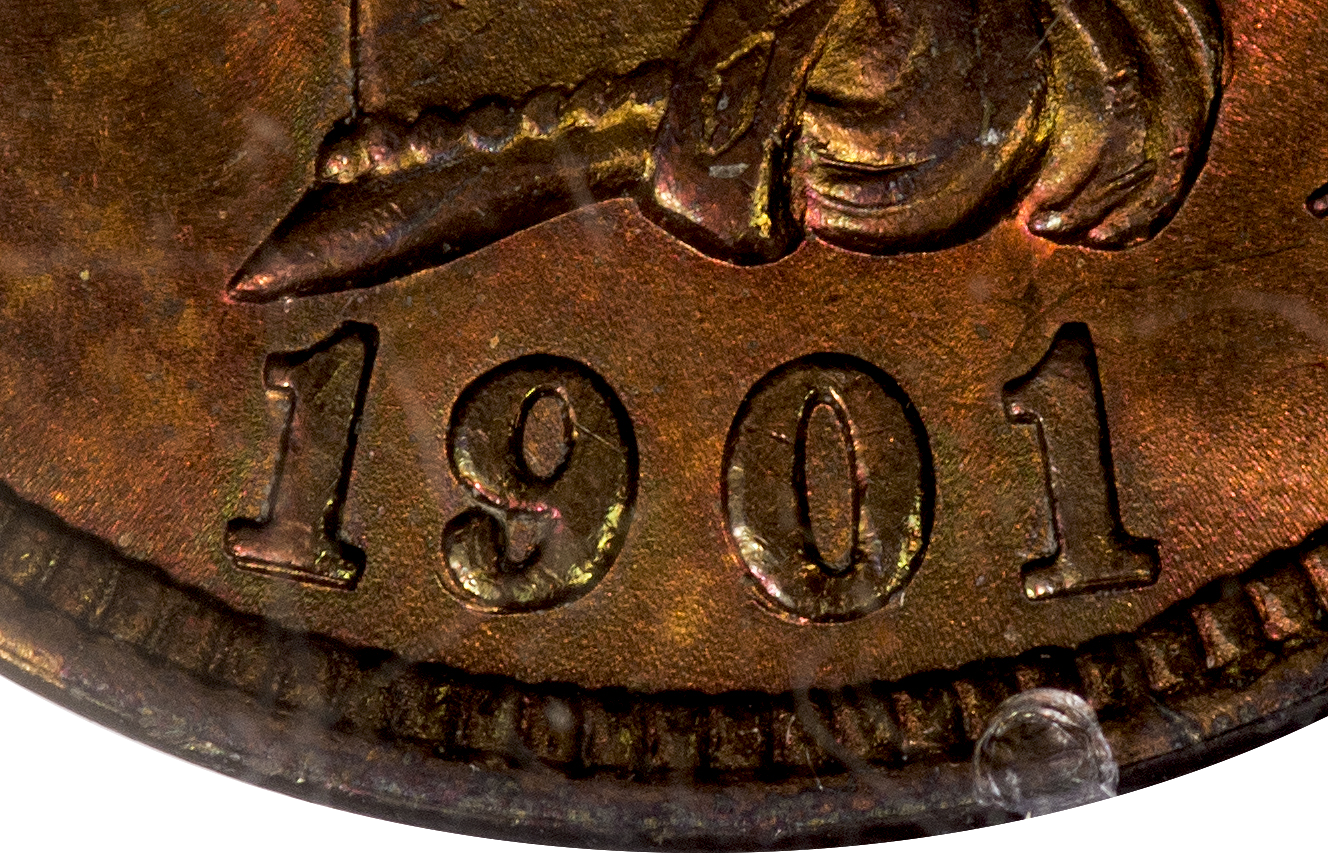 1901 Indian Head Cent PCGS MS63RB RPD - Date.png