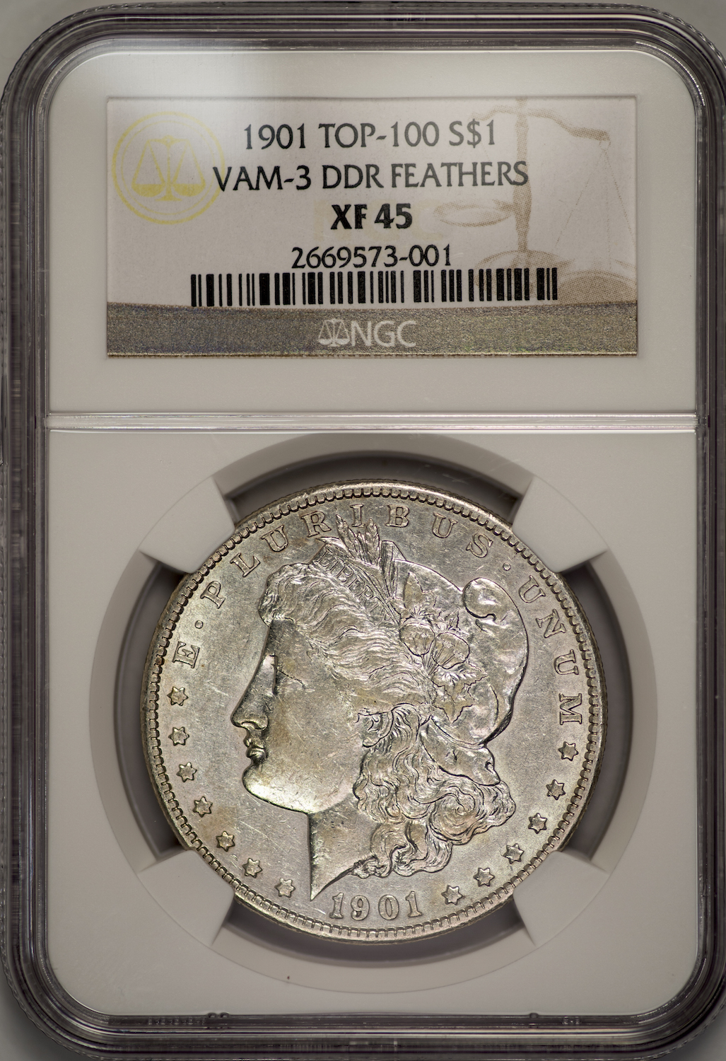 1901 Morgan Dollar DDR VAM 3 NGC XF45 Slab - Obverse.jpg