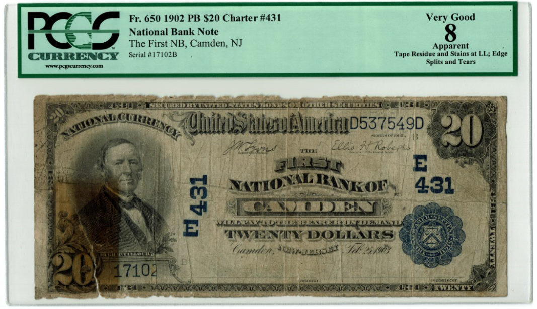 1902 $20 National Bank Note Camden New Jersey.PNG
