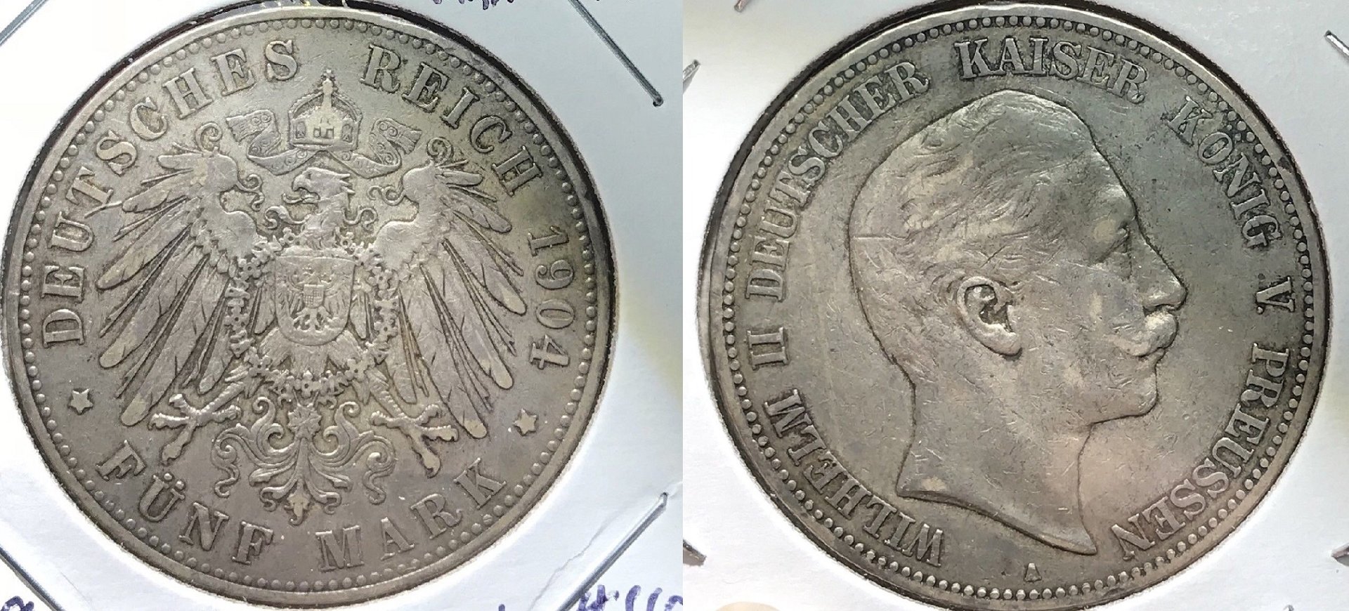 1904 Germany Silver 5 Mark  $36.   232661680382  heisman1215.jpg