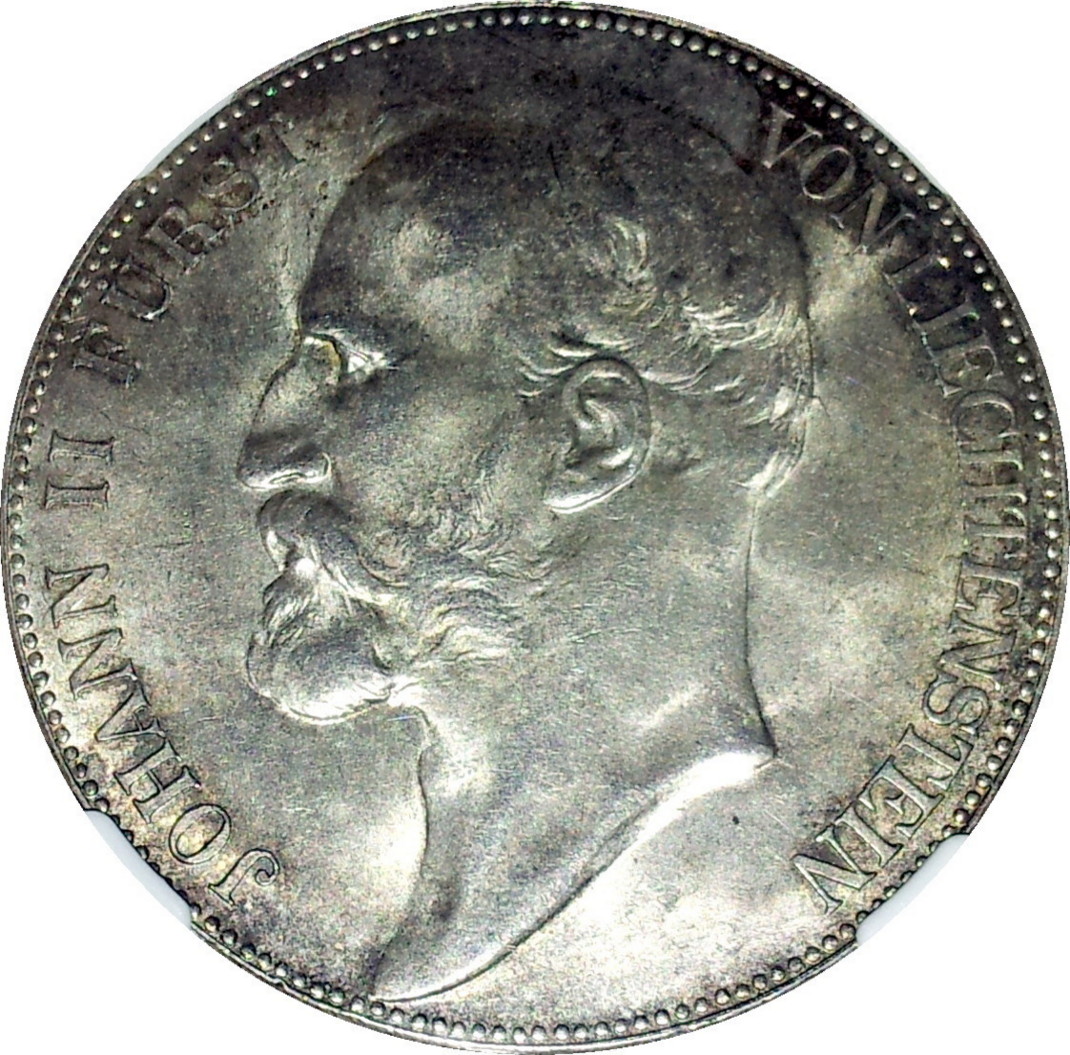 1904 Liechtenstein 5 Kronen MS64 Obv.JPG