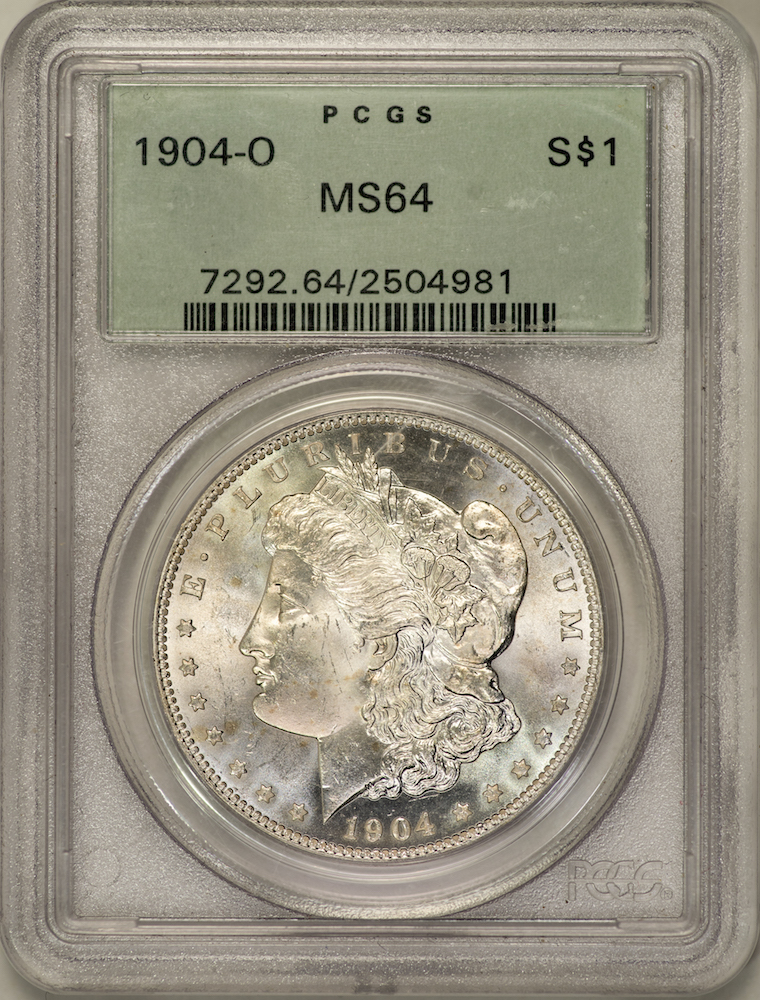 1904 O Morgan Dollar PCGS MS64 OGH Slab - Obverse.jpg