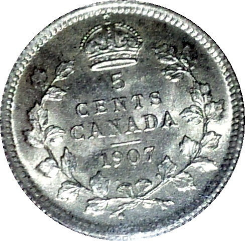 1907 Canada Five Cent MS64 Rev.JPG
