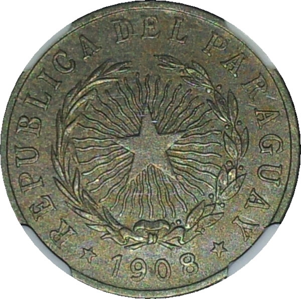 1908 Paraguay Twenty Centavos Obv.JPG