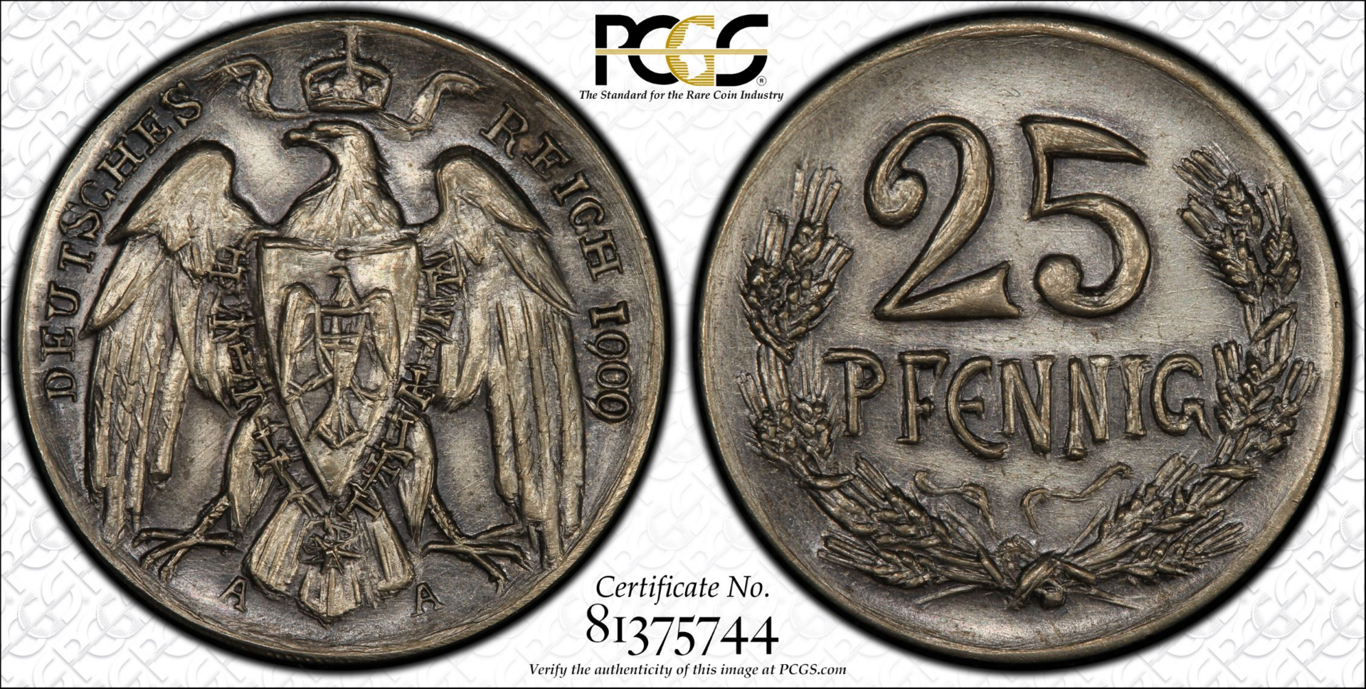 1909-A 25 Pfennig Pattern.png