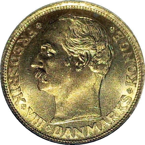 1909 Denmark Ten Kroner MS65 Obv.JPG