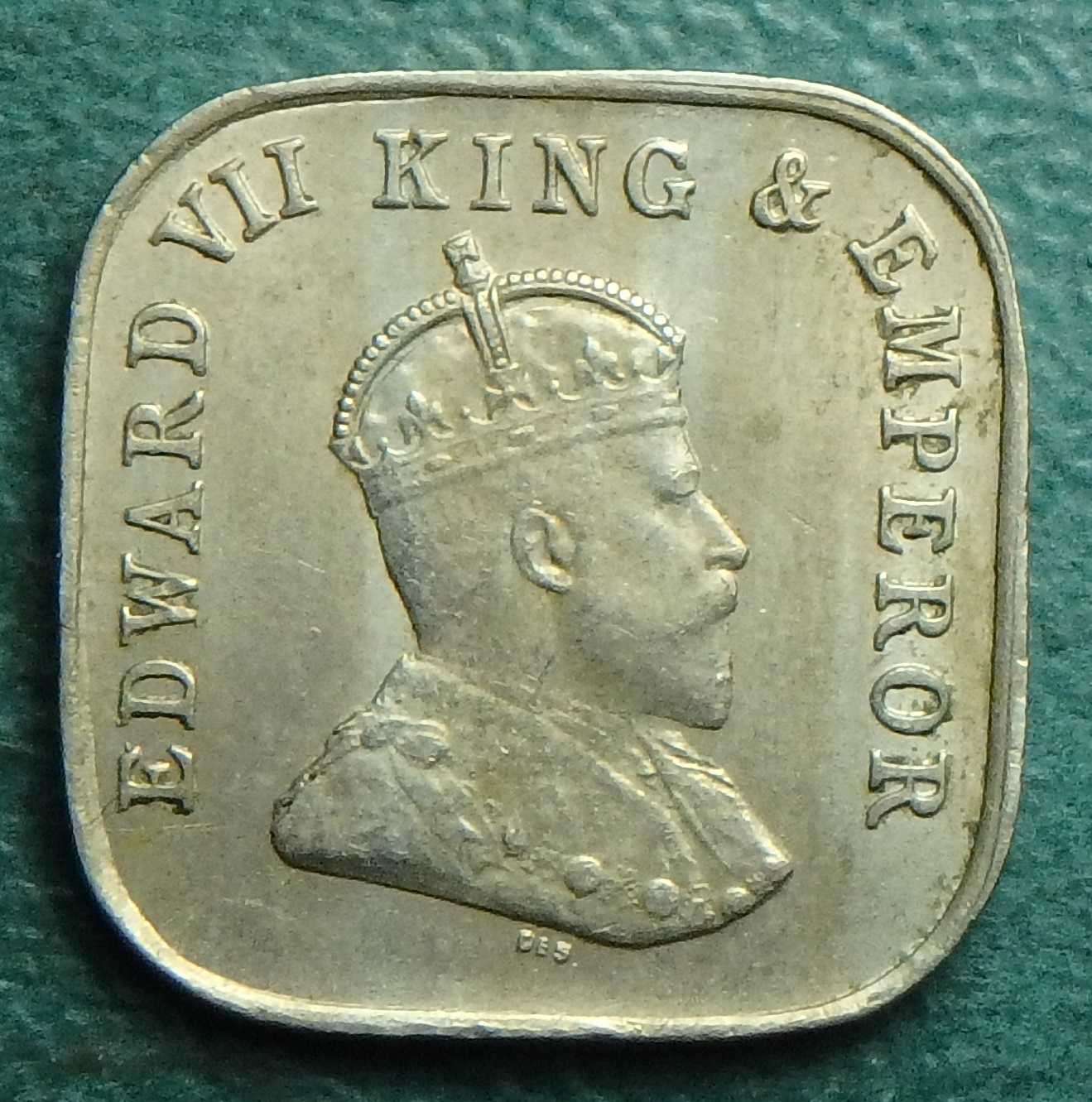 1909 GB-Ceylon 5 c obv.JPG