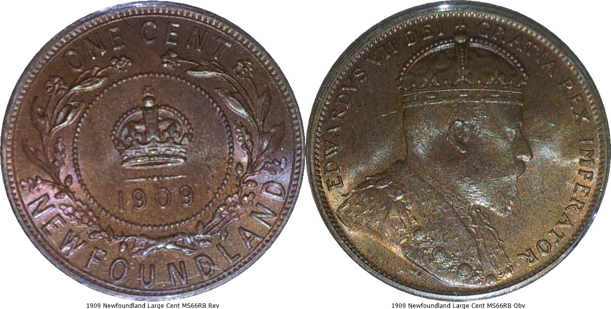 1909 Newfoundland Large Cent MS66RB-tile.jpg