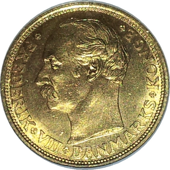 1912 Denmark Twenty Kronor Gold MS65 Obv.JPG