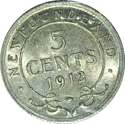 1912 Newfoundland Five Cent Rev MS60.JPG