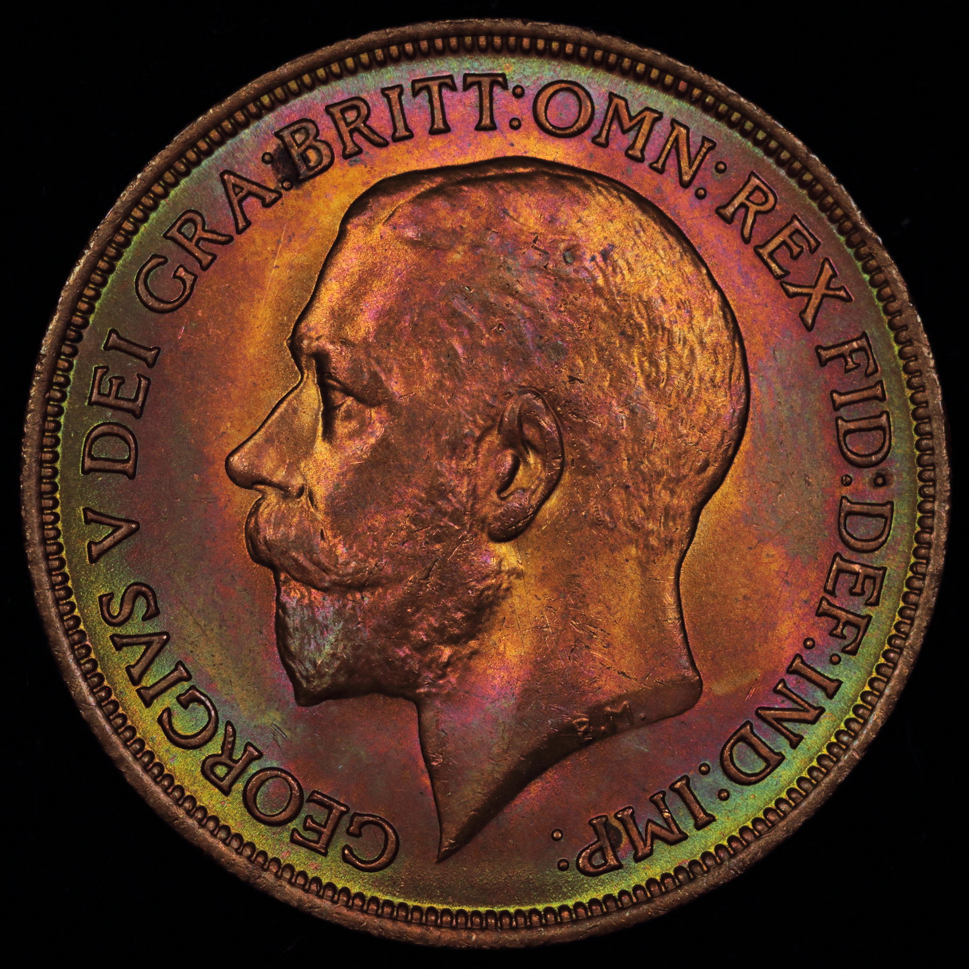 1913 Great Britain Penny MS-65 RB Star 2842306010 Raw Obv..JPG