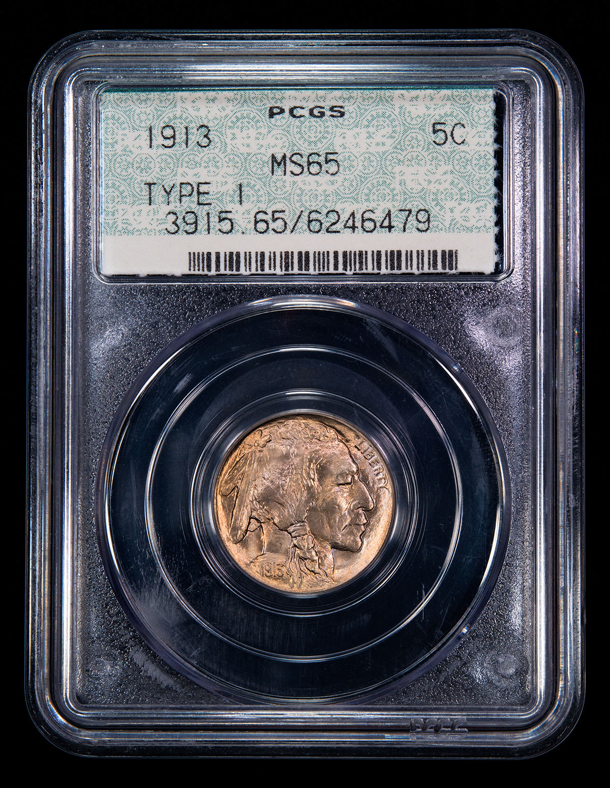 1913-Type-1-Buffalo-Nickel-PCGS-MS-65-Doily-Slab-Front.jpg