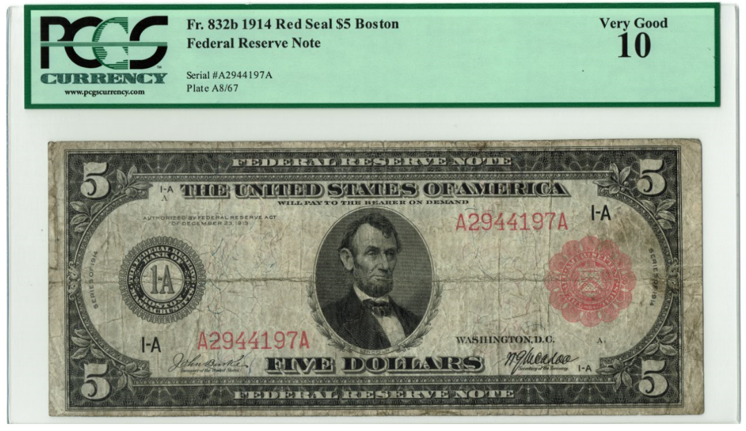 1914 $5 Federal Reserve Note Red Seal.PNG