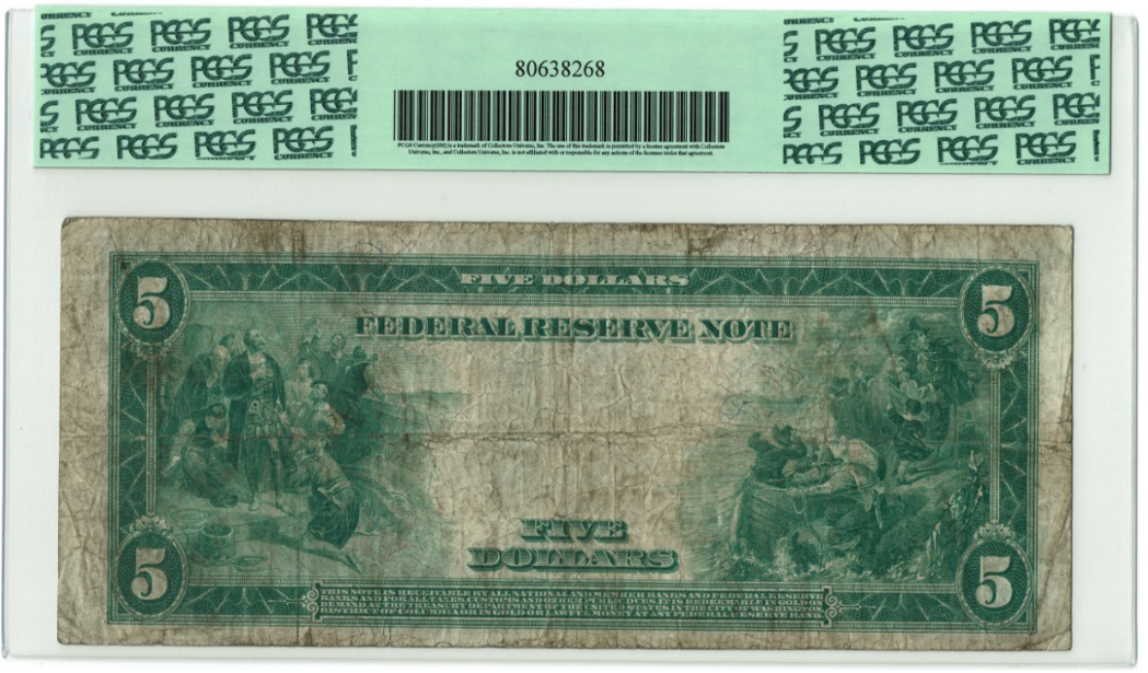 1914 $5 Federal Reserve Note Red Seal Reverse.PNG