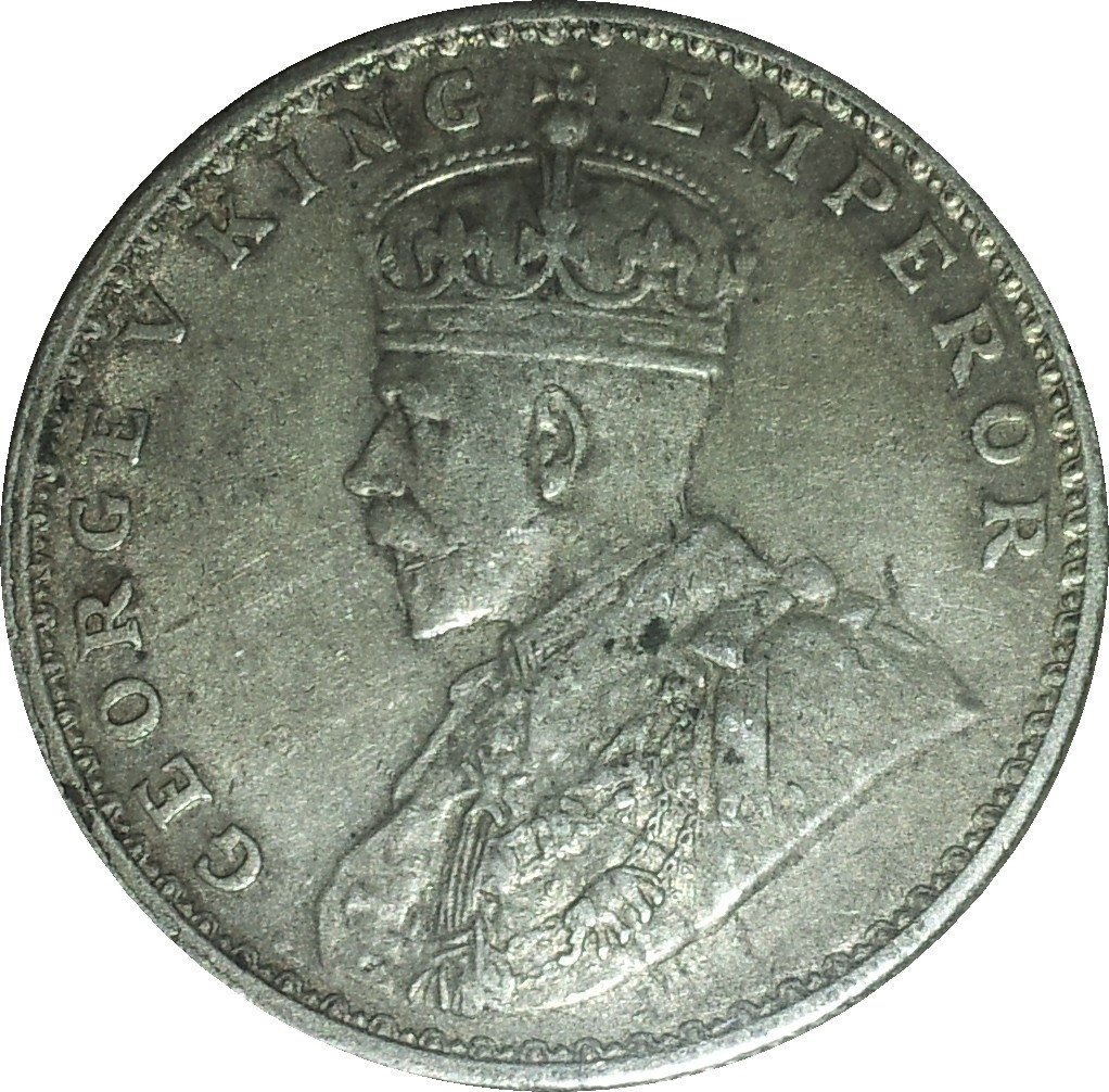 1914 India - British 1 Rupee Obv Bombay Mint.JPG