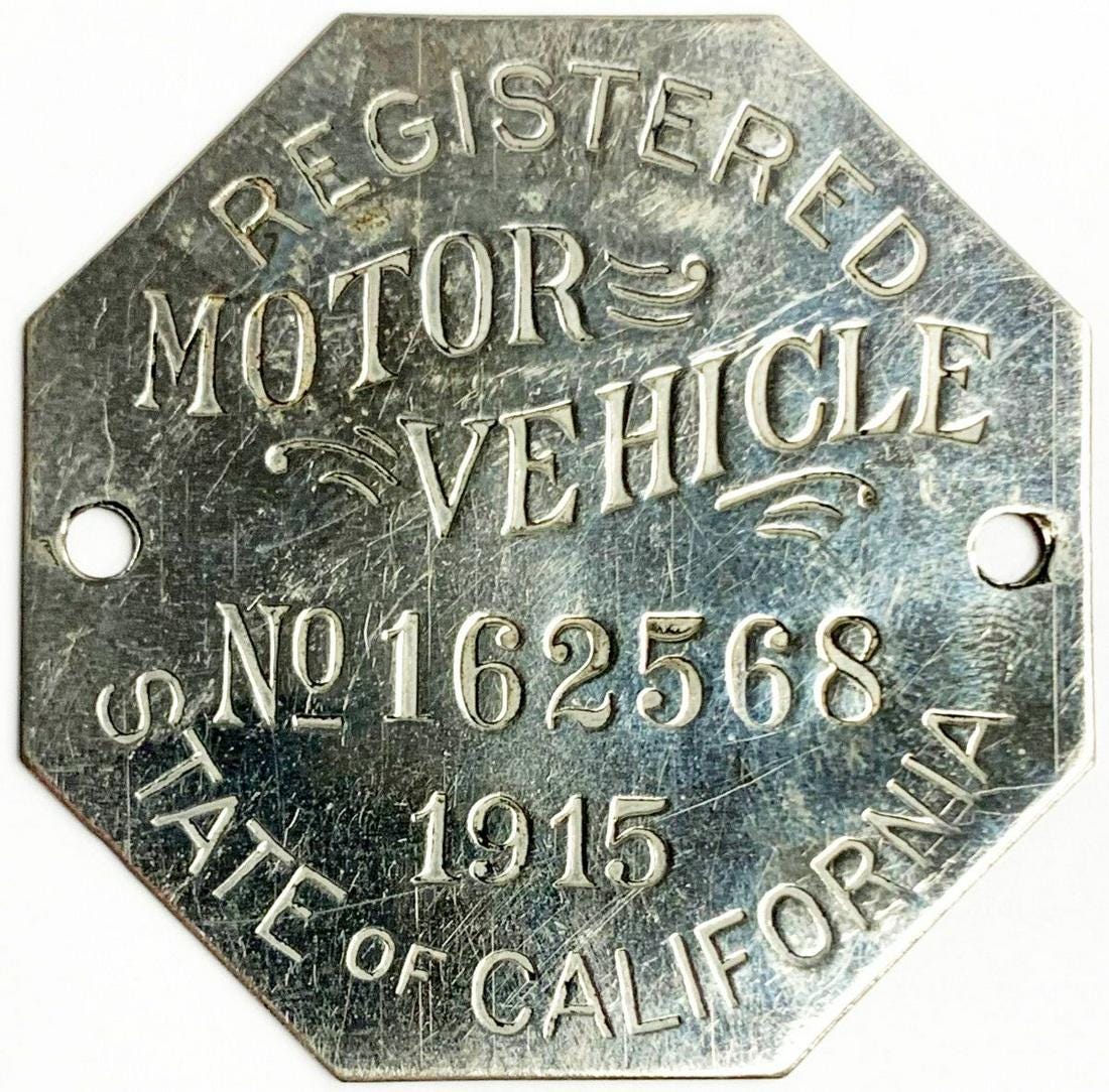 1915 California vehicle registration tag (front).jpg