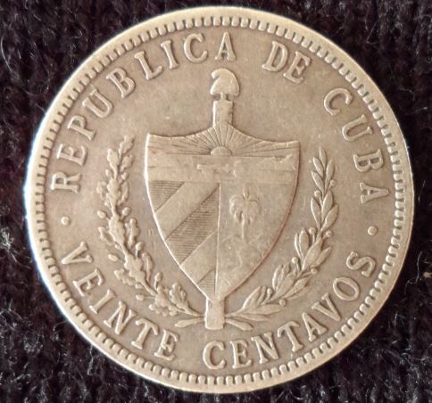 1915 Cuba Silver Veinte Centavos ReverseSM.JPG