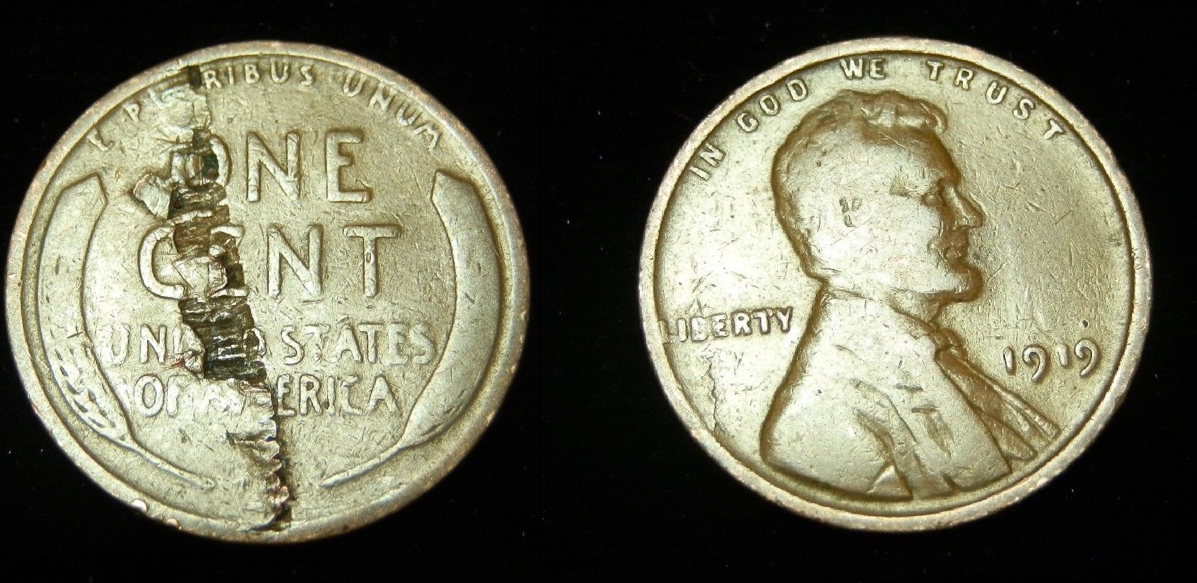 1919 Lincoln Wheat Cent - Lamination Error  $20 + 00  263728858621  Mint_treasures c.jpg