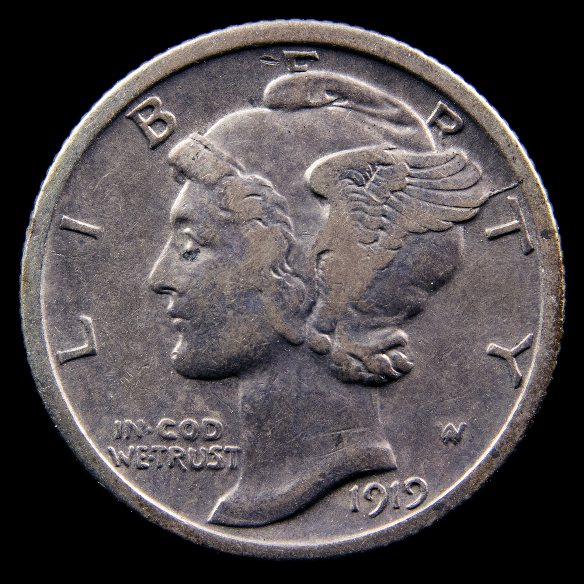 1919 Mercury Dime DDO Obverse.jpg
